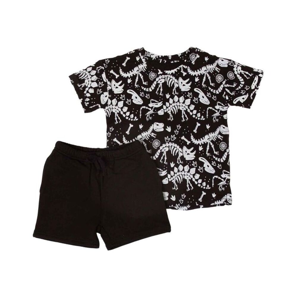 Bums & Roses  Glow Extinct Short Sleeve T-Shirt & Short, Multicolor